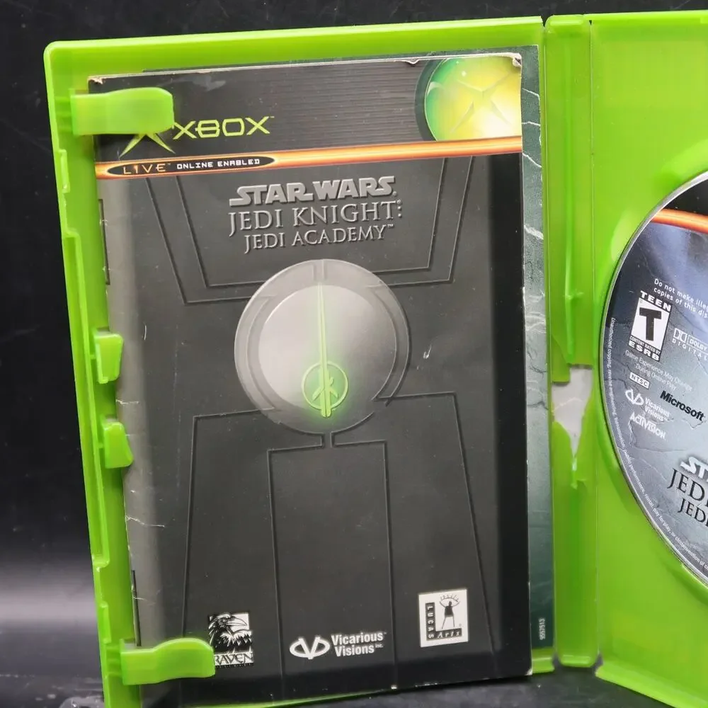 Xbox Star Wars Jedi Knight Jedi Academy Game w/ Manual & Case 2003 Untested